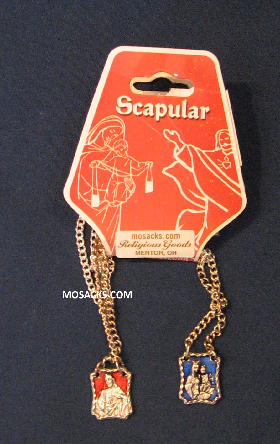 Metal and Enamel Scapular with 30" endless chain 64-SC/EM/C