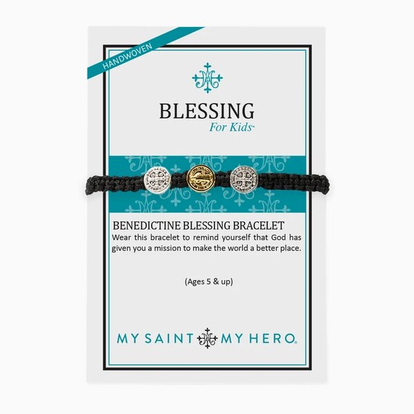 My Saint My Hero Blessings for Kids Benedictine Bracelet Black 50001Series