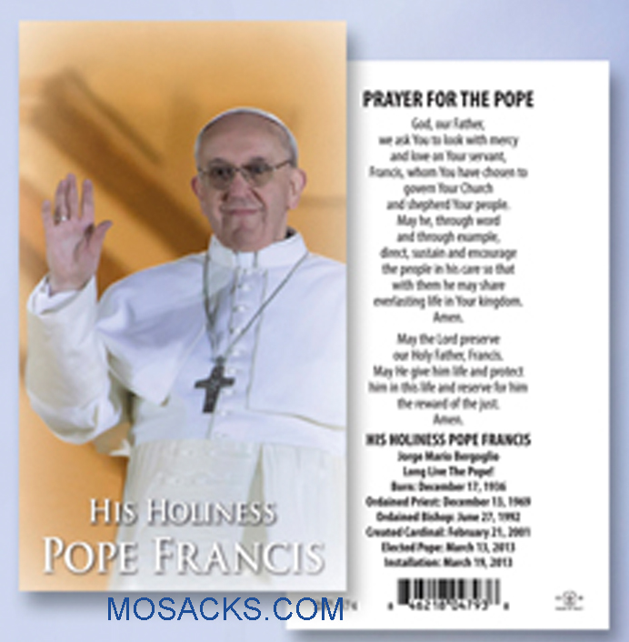 Pope Francis Holy Card Paper With Prayer 287-574