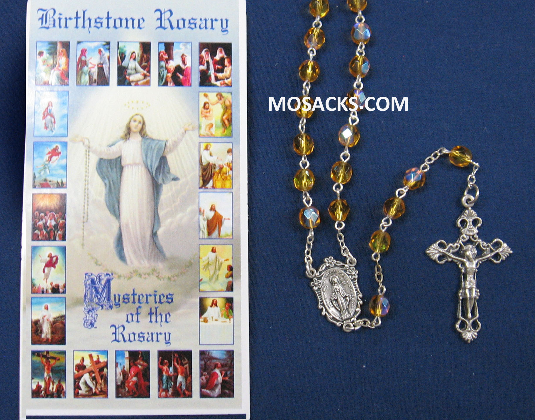 November Topaz Birthstone Rosary 64-307/TZ/C1