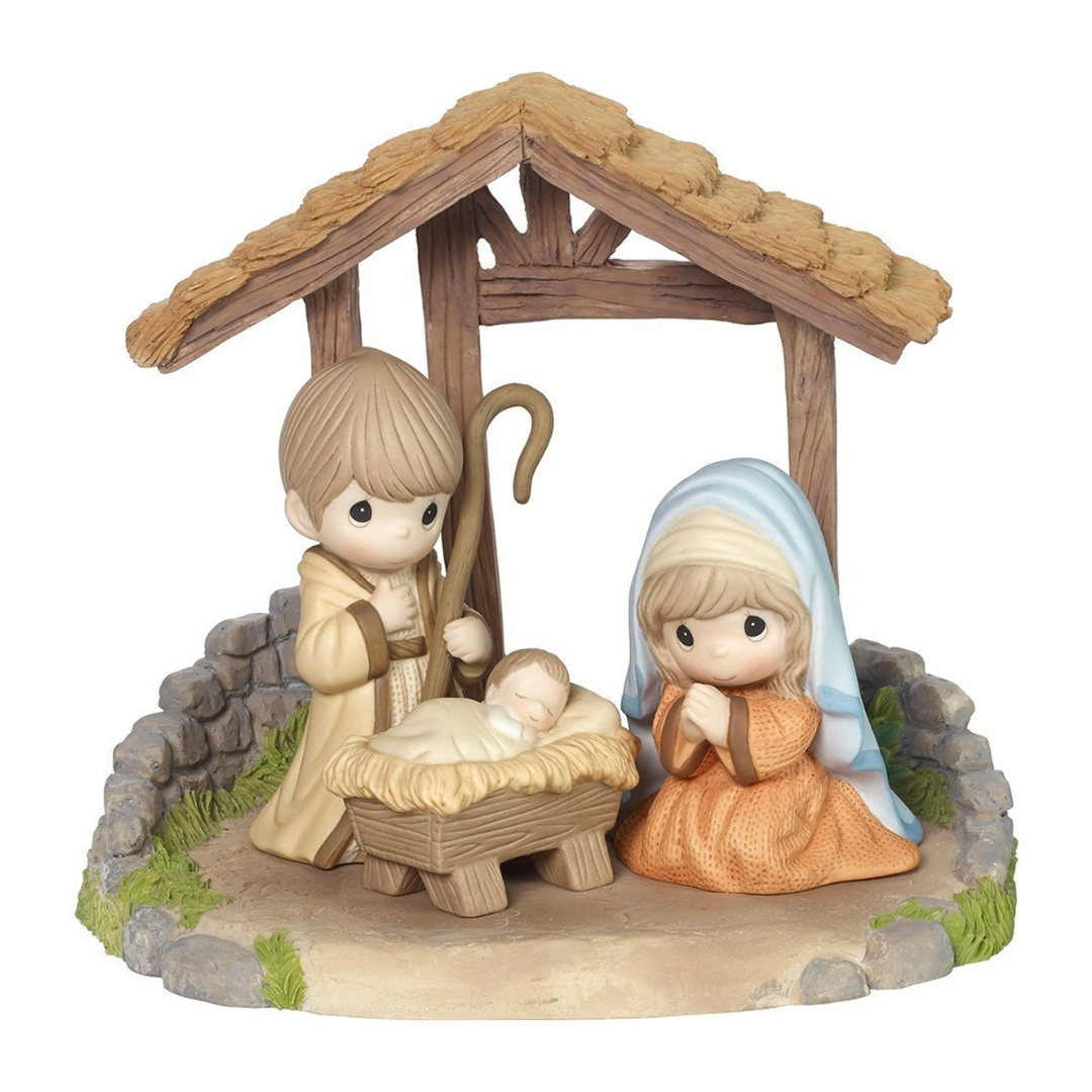 Precious Moments "Come Let Us Adore Him" 4 Piece Nativity Set