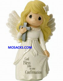 Precious Moments God Bless You Confirmation Angel-163052 Precious Moments Confirmation Angel Bisque Porcelain Figurine