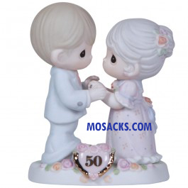 Precious Moments "We Share A Love Forever Young" Bisque Porcelain Precious Moments 50th Anniversary Figurine 5"H 115912