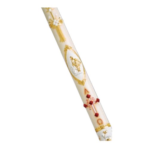 Ornamented Paschal Candle Ornamented by Cathedral Candle