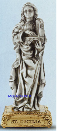 Pewter Statue St. Cecilia 4.5 Inch 12-1799-420
