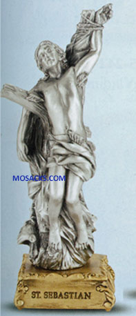 Pewter Statue 4.5 Inch St. Sebastian 12-1799-540