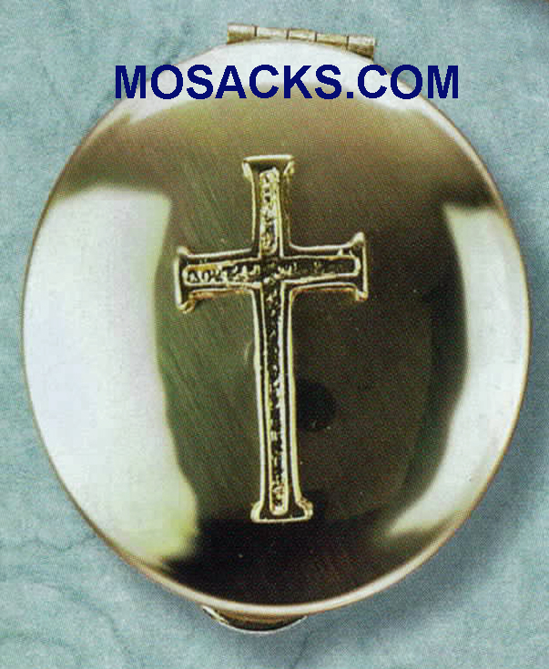 Polished Brass Pyx Cross 9 Host Capacity-87035