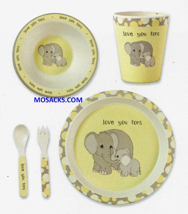 Precious Moments Baby Elephant Mealtime Gift Set 8.25" Dia 182418