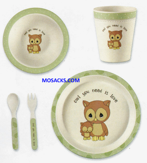 Precious Moments Baby Owl Mealtime GiftSet 8.25" Dia 182432