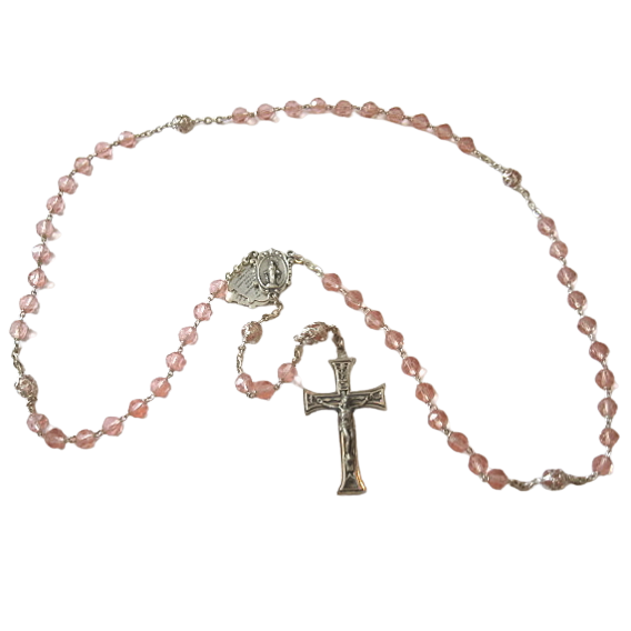 Mystery Joiner Pink Crystal Rosary