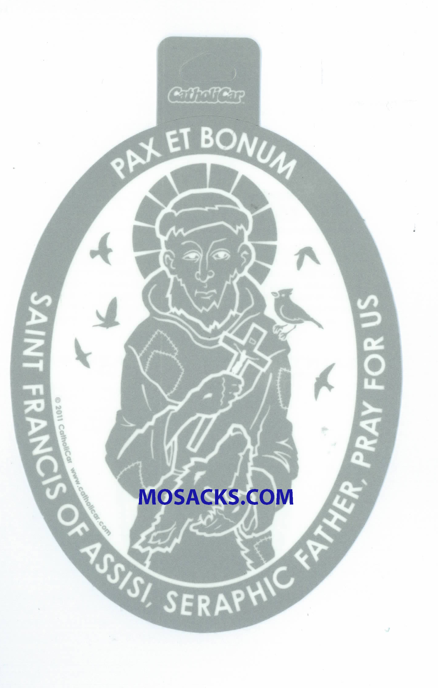 Saint Francis Of Assisi Oval Decal Christian Decal, Catholic Decal