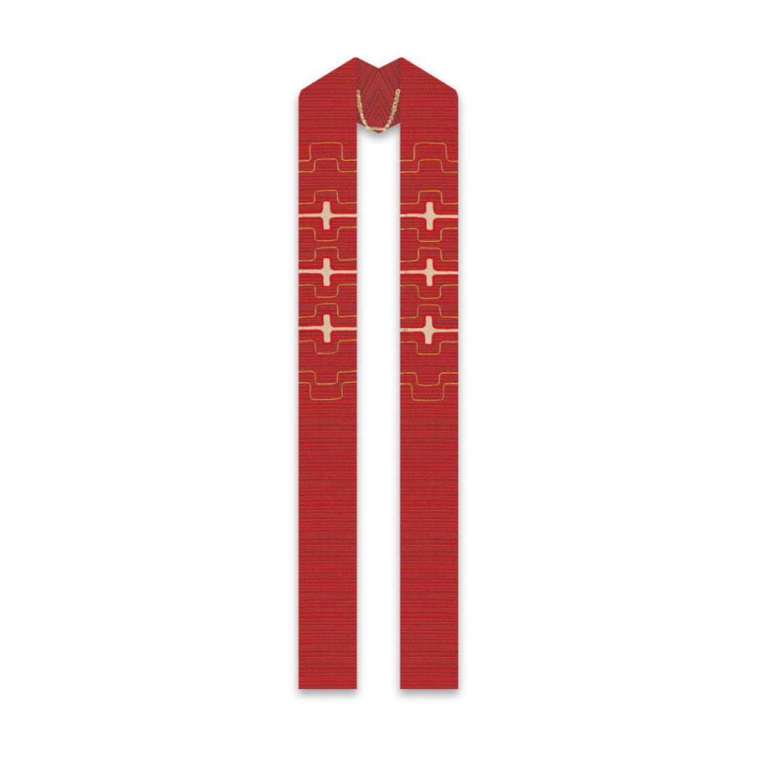 Slabbinck "Crosses" Overlay Stole (Red)