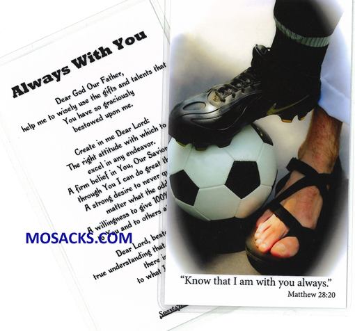 Soccer Sports Laminated Holy Card 477-SOCCER PRAYER CARD