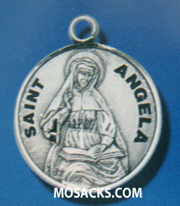 St. Angela Sterling Silver Medal, 18" S Chain, S-9707-18S