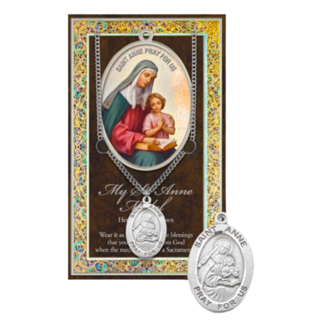 St. Anne Pewter Medal 1-1/16" H