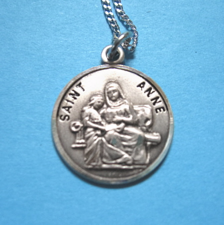 St. Anne Sterling Silver Medal, 18" S Chain, S-9708-18S