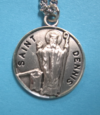 St. Dennis Sterling Silver Medal, 20" S Chain, S-9541-20S