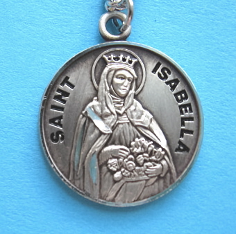 St. Isabella Sterling Silver Medal, 18" S Chain, S-9744-18S