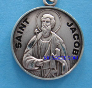 St. Jacob Sterling Silver Medal, 20" S Chain, S-9571-20S