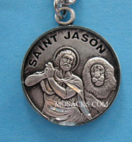 St. Jason Sterling Silver Medal, 20" S Chain, S-9577-20S