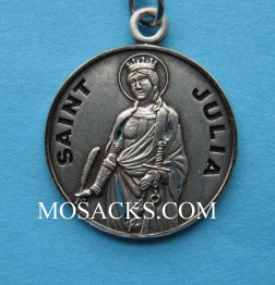 St. Julia Sterling Medal w/18" S Chain