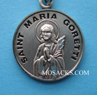 St. Maria Goretti Sterling Silver Medal, 18" S Chain, S-9762-18S