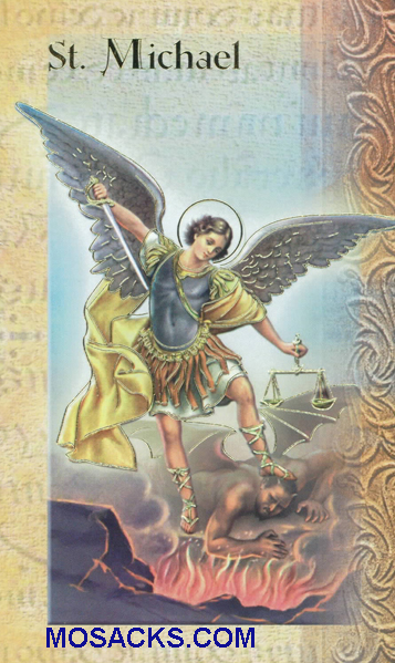 St. Michael laminated Bi-fold Holy Card, F5-330