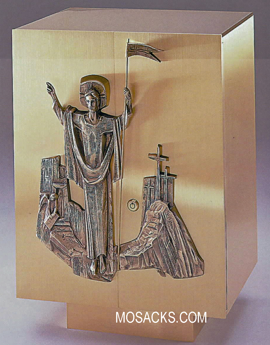 Bronze Tabernacle with Christ Is Risen Motif 97TAB43