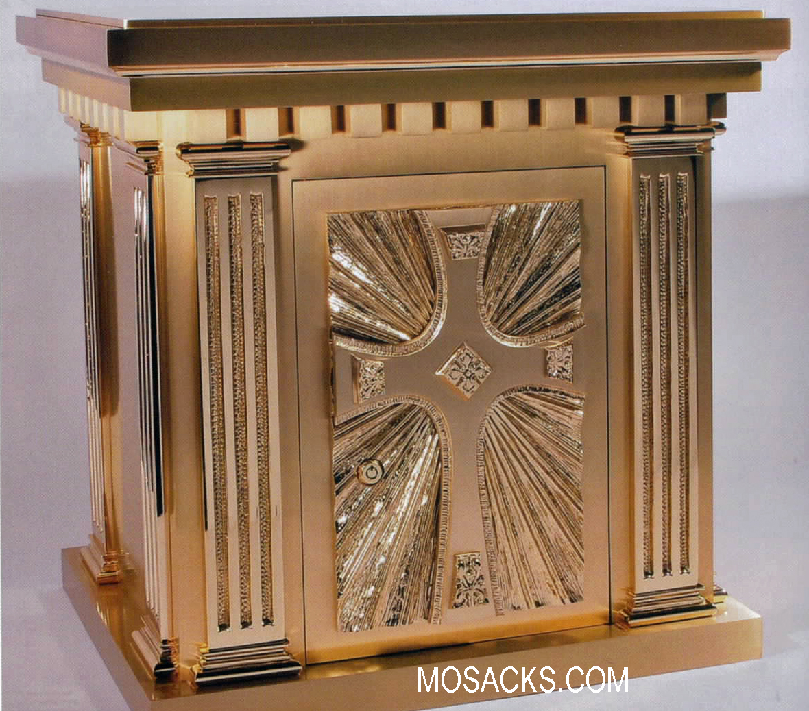 Bronze Tabernacle with Sunburst Cross Motif 10TAB5