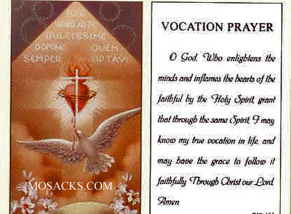 "Vocation Prayer" Laminated Holy Card #103p
