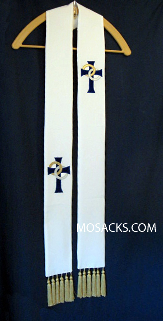 Wedding Overlay Stole in White, Theological Threads  #064259A6V