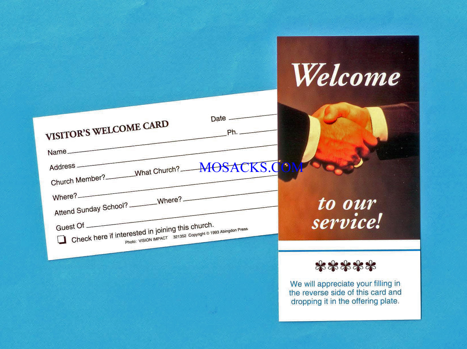 Welcome To Our Service Card 3" x 5", 25 Count
