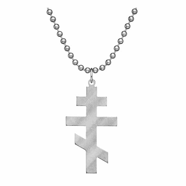GI Jewelry Orthodox Cross with 24" Beaded Chain #10108S