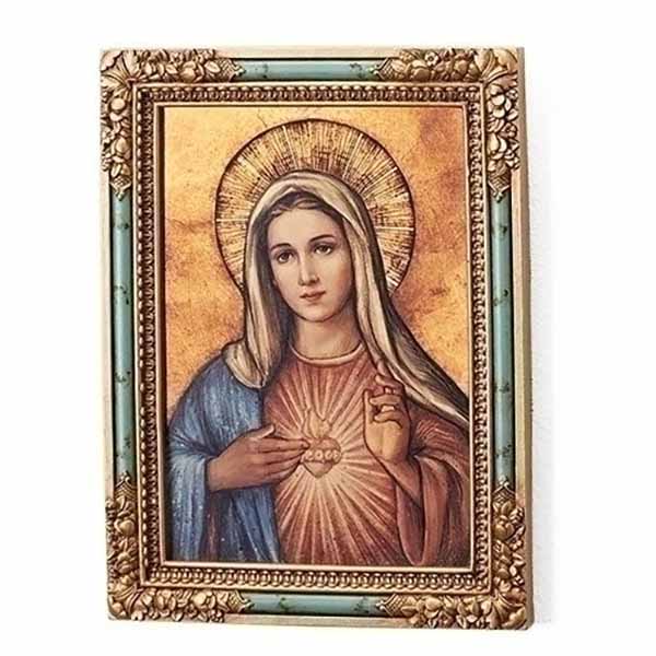 Joseph's Studio Renaissance Collection Immaculate Heart of Mary Icon Framed Plaque 7.25" H  20-66779