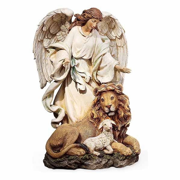 Angel with Lion & Lamb Joseph's Studio Renaissance Angel Figure