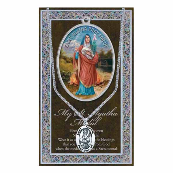 Pewter Medal St. Agatha Necklace St. Agatha Pewter Medal 1-1/16" h 950-400