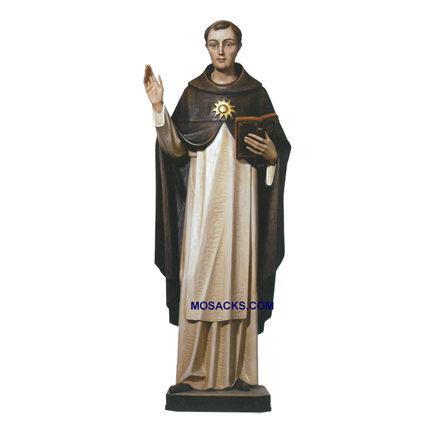 St Thomas Aquinas Carved Linden Wood Statue-407-3- St Thomas Aquinas 5' statue